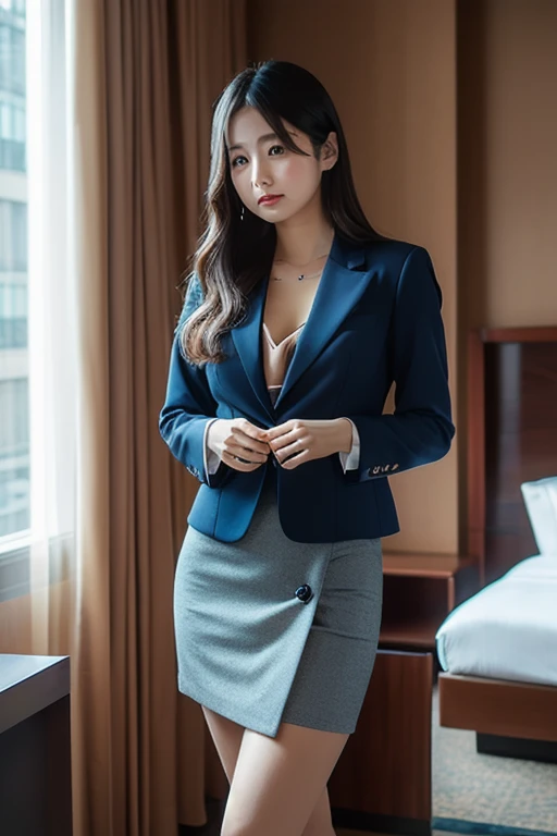  (8K, best quality, masterpiece:1.2), (realistic, photo-realistic:1.37), (high color saturation:1.0),  (highly detailed skin), (highest quality:1.0), (ultra high resolution:1.0) ,(realistic:1.0), (Super detailed:1.0), (8K, Raw photo:1.1)、standing random pose, smiling, natural breast, perfect lighting, 3girls, 24years old, (mysterious), clear and detailed, ((ANA_Cabin Crew, blue flight attendant_uniform)), black pantyhose, (aircraft, aircraft seats), cute face, mini skirt, panties, nsfw, ((skirt lift)),