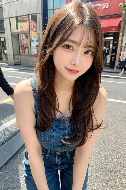 Tabletop, Highest quality, shape, Very detailed, finely, High resolution, 8k wallpaper, 完璧なダイナミックな構shape, Beautiful and exquisite, Nice spring clothes,Beautiful straight hair,Small ,Natural color lip, 20-year-old girl、cute、Always blur the background,Perfect and beautiful face,Beautiful and dense face、Slim face and figure,Big eyes、Putting on gal makeup,Actual Photos（Best image quality）、 Face、Fashion model posing、Full Body Shot、smile、Change pose randomly、Randomly change the shooting angle and position、Summer Fashion、Looking up at the sky