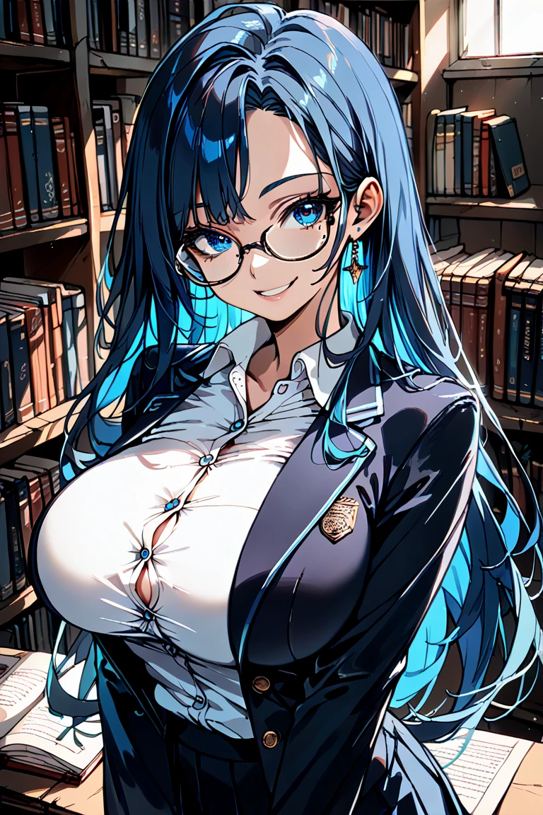 1 girl, tall, long straight black hair, blue eyes, beautiful face, slim figure, glasses, . blushing and ashamed expression, open elegant , [she is hidden in a library] [she is topless showing her tits]

[High Definition] [Detailed] [Masterpiece] [Best Quality] [expressive eyes] [perfect face]