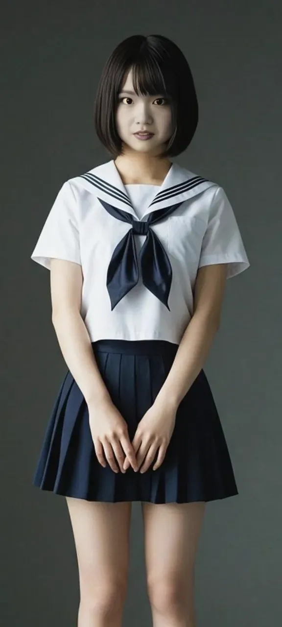 (((cowboy shot))),Ultra-high resolution,big eyes,((brown eyes)),Japanese,(forehead),(a girl),(1 girl),((17 years old)),(cute),pretty,((facing at viewer)),arms behind back,grin,(((black school sailor uniform))),pleated skirt,(((disney land)))