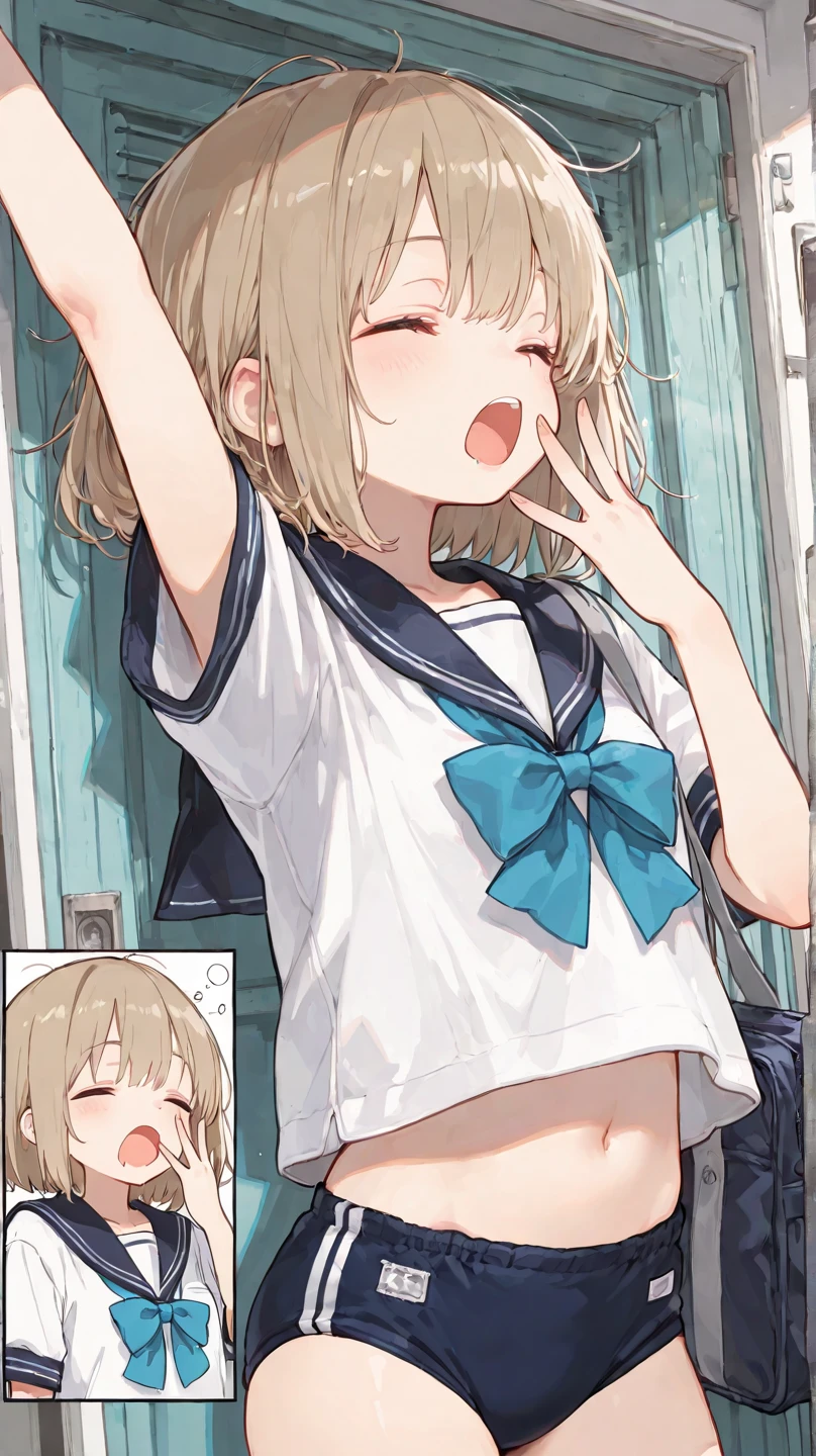 score_9, score_8_up, score_7_up, source_アニメ, rating_safe,super detailed , kotone-default,Fujita Kotone,brown eyes, blonde hair,twin Goodids,hair ornament,(white hairclip:0.8, (heart eyes),(heart in eyes),spoken heart,open mouth,Good,panties,dutch angle,small breast ,blush,beautiful face,beautiful eyes,details eyes,white background , handcuffs,Constraints,steam,sweat