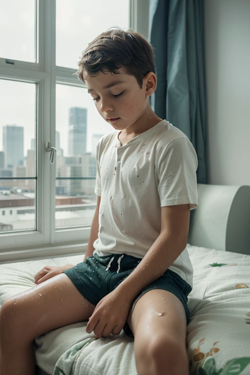 (masterpiece, best quality), 1 boy, Dark black short hair,high IQ,Crewneck shirt. Midi-length loose-fitting shirt in linen,Loose cotton and linen throuses, only, Looking at the camera casually,front,White background,whole body, full body.