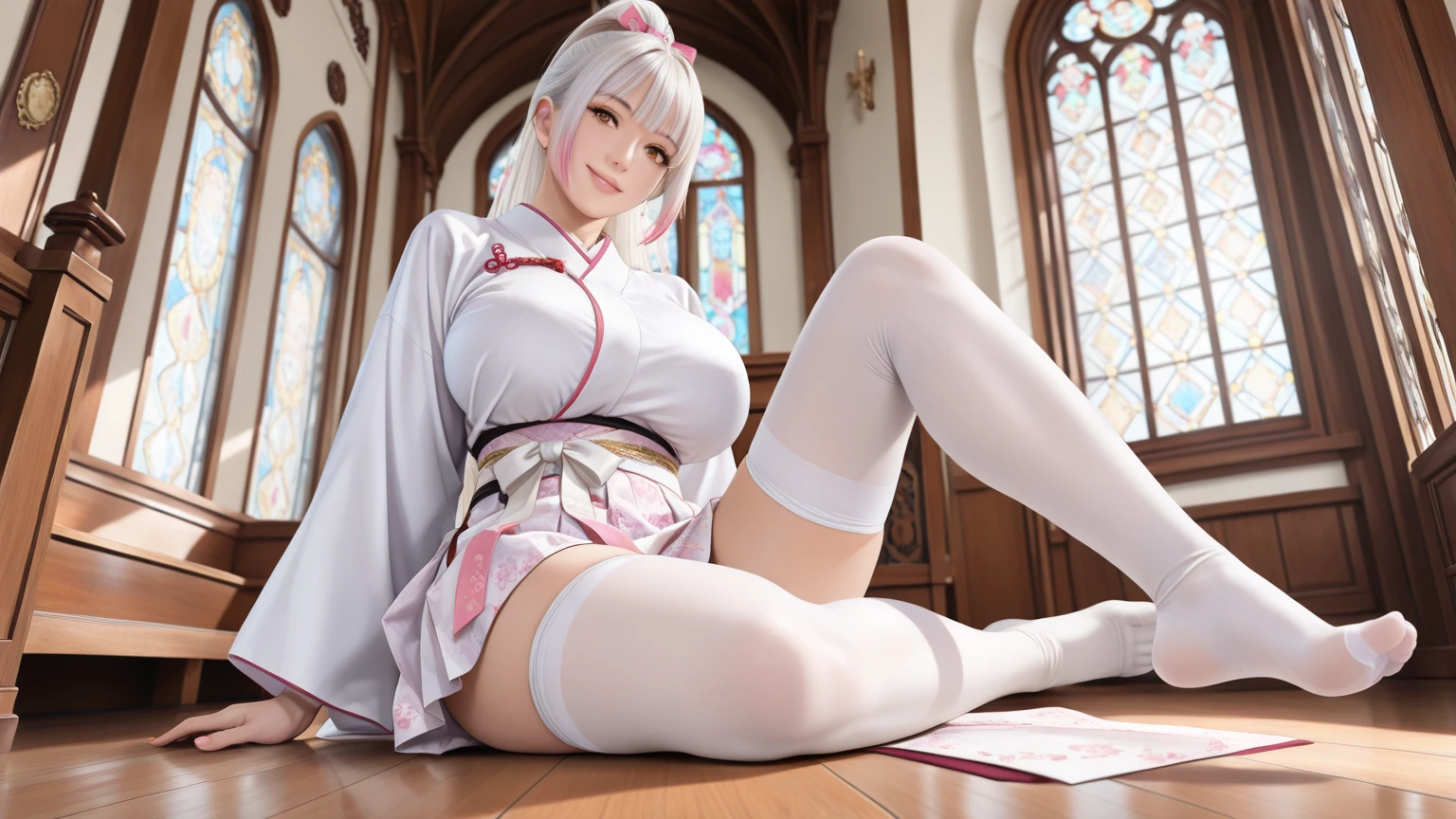 however、Attention to detail、High resolution、japanese woman、sexy、big breasts、bob hair、Completely naked、whole body、lie down and spread your legs、on the bed