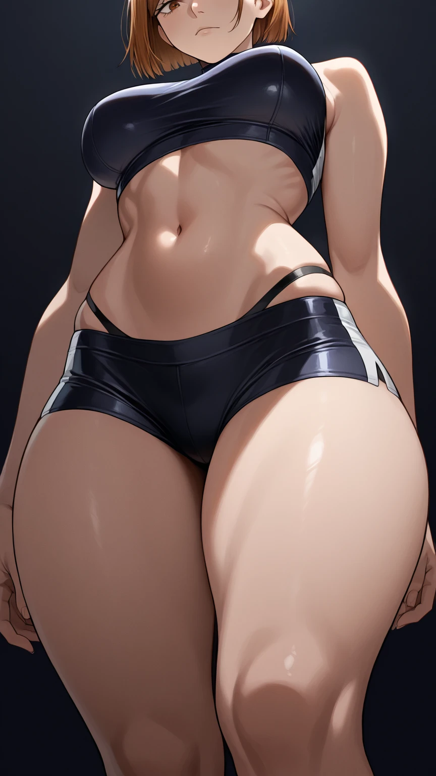 highest quality、cinematic lighting、school classroom、brown skin、black skin、pink bikini、nice ass、back view、wet bikini、(Photo 1 seen from below:1)、