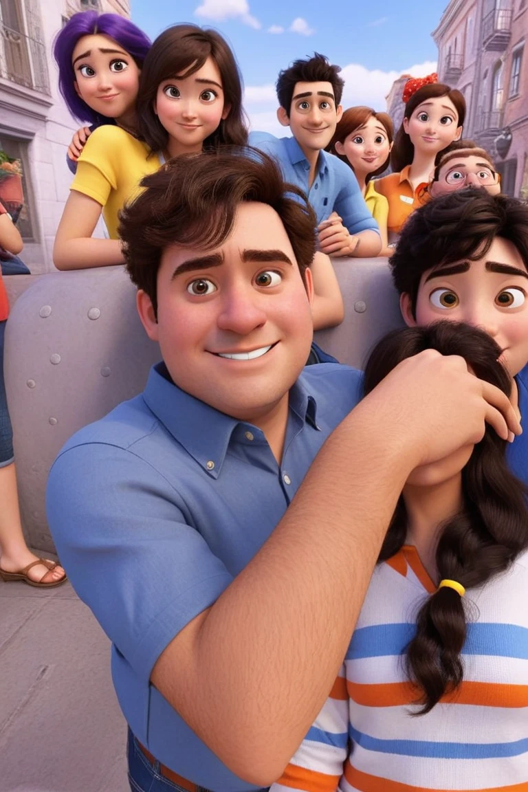 Um homem e uma mulher   estilo disney pixar, alta qualidade, melhor qualidade.