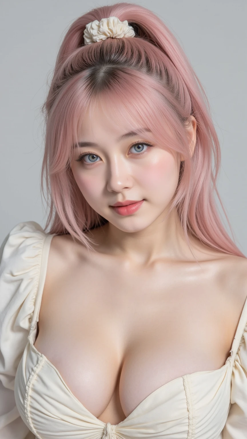 1 Girl, Beautiful, Baby Face, 20 Years Old, White Skin, Saggy Colossal Breasts, Sexy Pose, Wearing Lingerie Dress, (Golden Lingerie Outfit), Blue Eye, Muscles, Bokeh, ((night:1.3)), ((dark:1.3)), Street Crowd Background, Masterpiece, Dizzy, Foggy, ((Pink Hair)), Twintails, Pink Coloured