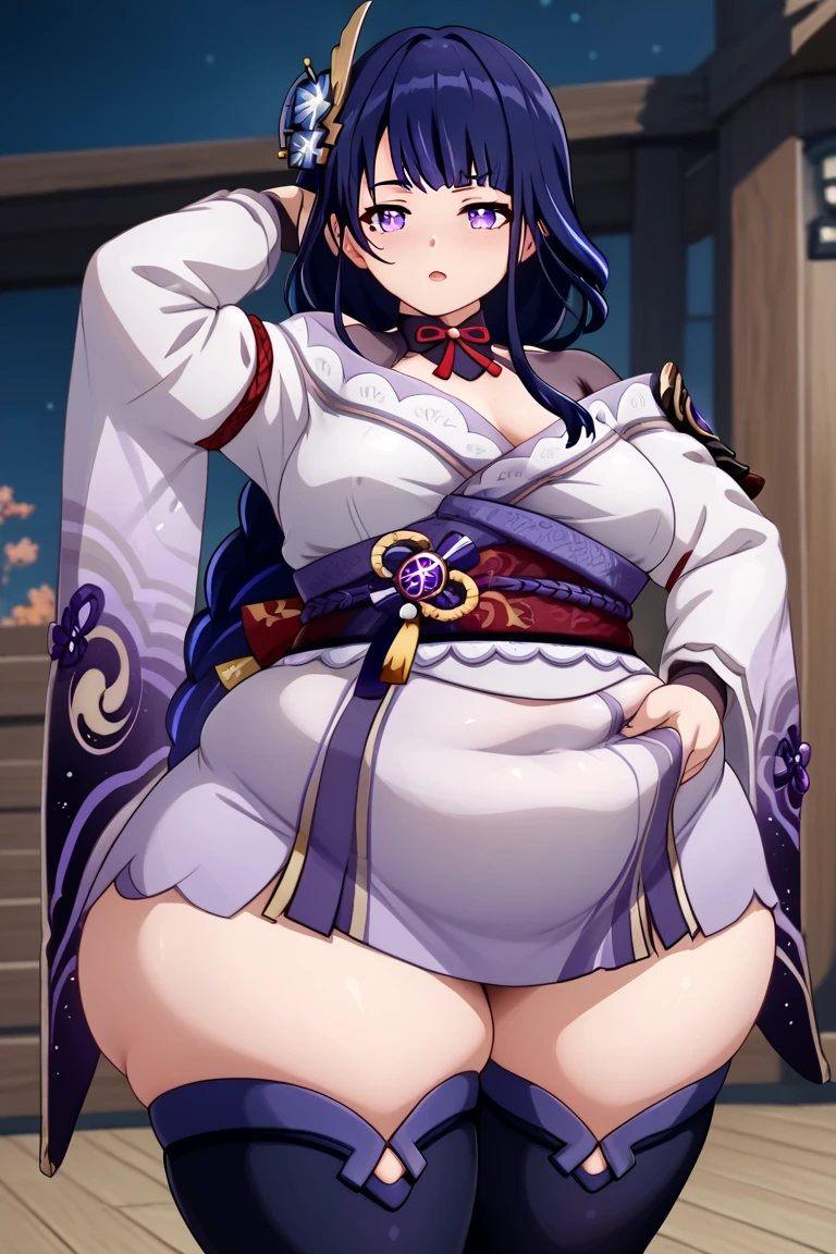 (masterpiece, best quality, highly detailed), 1girls, big belly, huge belly, art by kipteitei, round belly, chubby, curvy, belly grab, enormous belly, fat belly, thicc, bigger belly, really big belly, jiggly belly, glasses, japanese traditional clothes, tight breasts, ((long legs, tall)), high heels, smug face, ((full body)), (dominant)