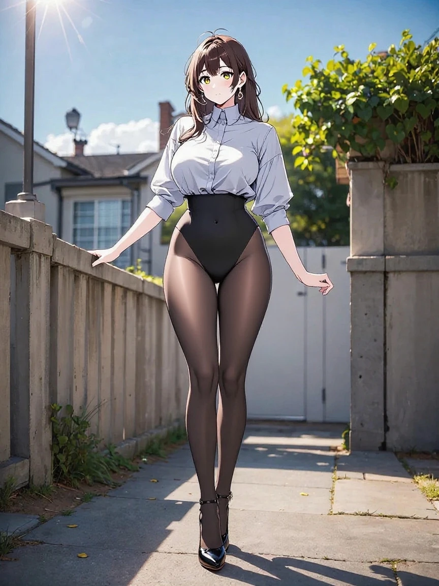 1girl,solo,medium breasts,outdoors,<lora:GoodHands-beta2:1>,cityscape,full body,<lora:0336 One-line crotch pantyhose_v1:0.8>,ruanyi0336,stiletto heels,pantyhose,black pantyhose,no panties,crop top,nsfw,spread legs,pussy,sitting on stairs,, best quality,masterpiece,highres,official art,extremely detailed cg unity 8k wallpaper