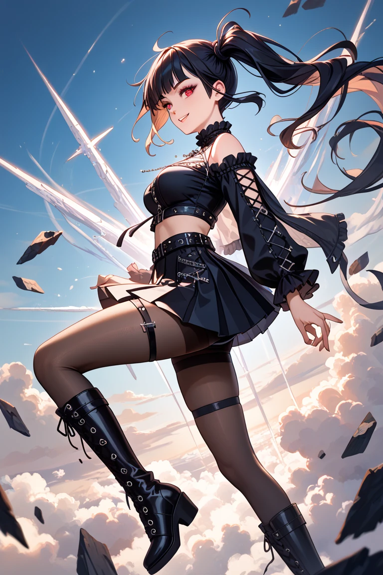 giantess art, highly detailed giantess shots, giantess, Two legs, Five fingers, short hair, A beautiful girl who is bigger than a skyscraper, Wearing rimless glasses, smile, Big Breasts, In underwear, Black Pantyhose, black pantyhose, no shoes on, toes visible through pantyhose, Steam coming out from the soles of my feet, Destroying cities, A very small big city, Miniature metropolis, Full body description, GTS, giga giantess, stomping city, crash city, tiny city, micro city, pantyhose feet, High resolution, highest quality, masterpiece, Maid, maid, transparent bodystocking,