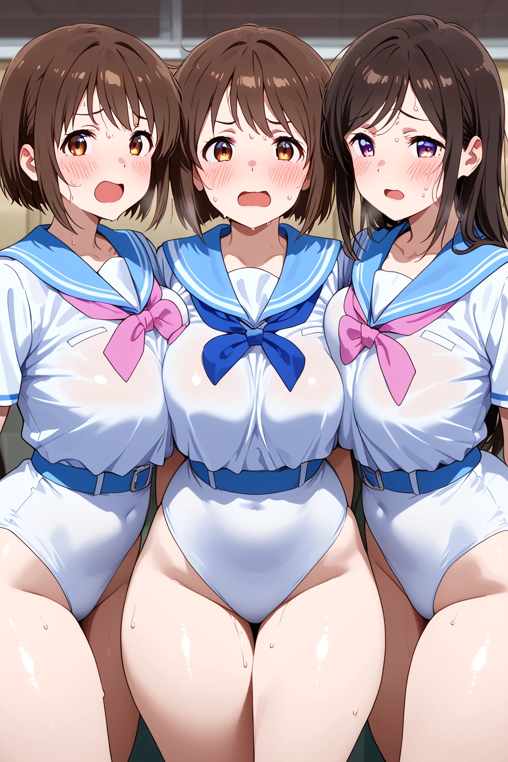 Two Girls、Mother and daughter、Very large breasts、 Provocative smile、Very thick thighs、Very big ass、Transparent nipples、Transparent genitals、Prostitute、Realistic、Public toilet in the background、Licking the toilet bowl,Shiny skin、Brown Skin、Scattered banknotes、Bitch、Loli Big Tits、Busty daughter、Flesh toilet