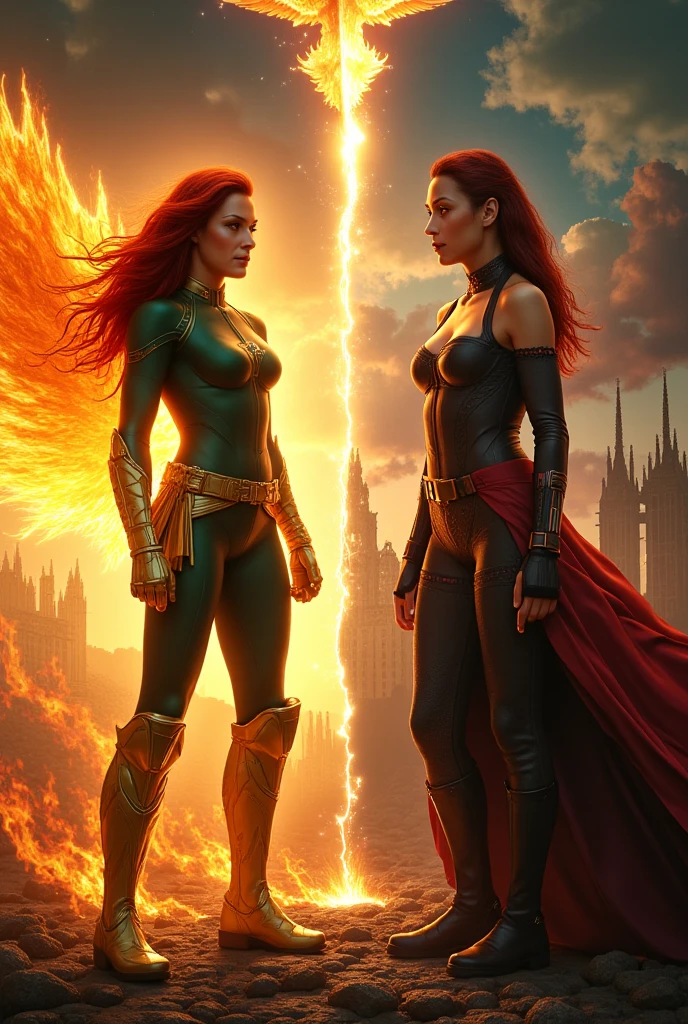 a girl with beautiful detailed eyes, beautiful detailed lips, extremely detailed face and eyes, long eyelashes, redhead, 18 years old, dynamic action pose, superhero, X-Men character, Goblin Queen, perfect anatomy, beautiful, photorealistic, 8k, high resolution, masterpiece, digital art, fantasy, sci-fi, conceptart