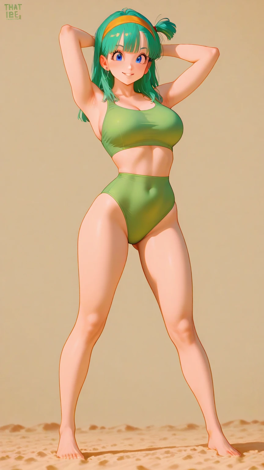 masterpiece, top-quality, realisitic, a picture, White shorts、Highkick、Panchira、Beautiful panties、photorealisim, ultra-detailliert, Beautiful camel toe、Leather miniskirt、White panty、Beautiful navel、Beautiful arms、poneyTail、a choker、highleg bikini、Spider-Man Pose Crouch、Open legs,The costume is divided into upper and lower、A sexy、Green Stock、perfect bodies, A detailed eye, beautiful a girl, (Gwen Stacy), spiderwoman, spider costume, pose for photo