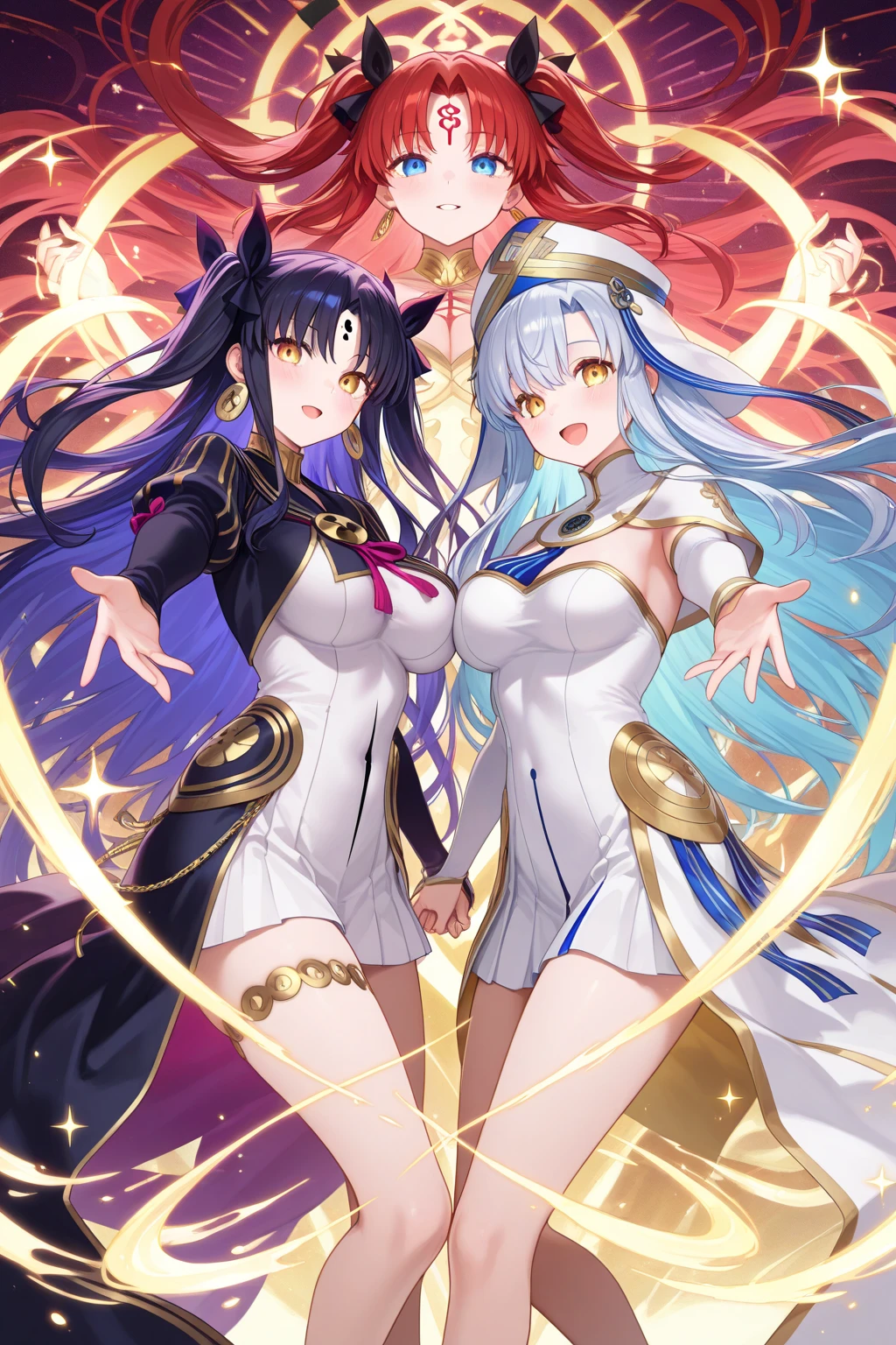 (girl1),(woman1),(slender body),(structured),(hot),(mature and sexual body),(big ass), (mature and sexual body),(slim body),(physical attributes such as breasts and big ass), (anime), (white skin color), (with long green hair),(green eyes),(an 18 year old woman, with white socks),(wearing),+,(and a dress sexy, dressed in a heroine costume consisting of a white sleeveless jumpsuit with purple details and a yellow crescent moon on her chest. She also wears purple high boots, white spiked gloves and metal plates on her waist and feet, look. the size of her breasts, they are size AA+)