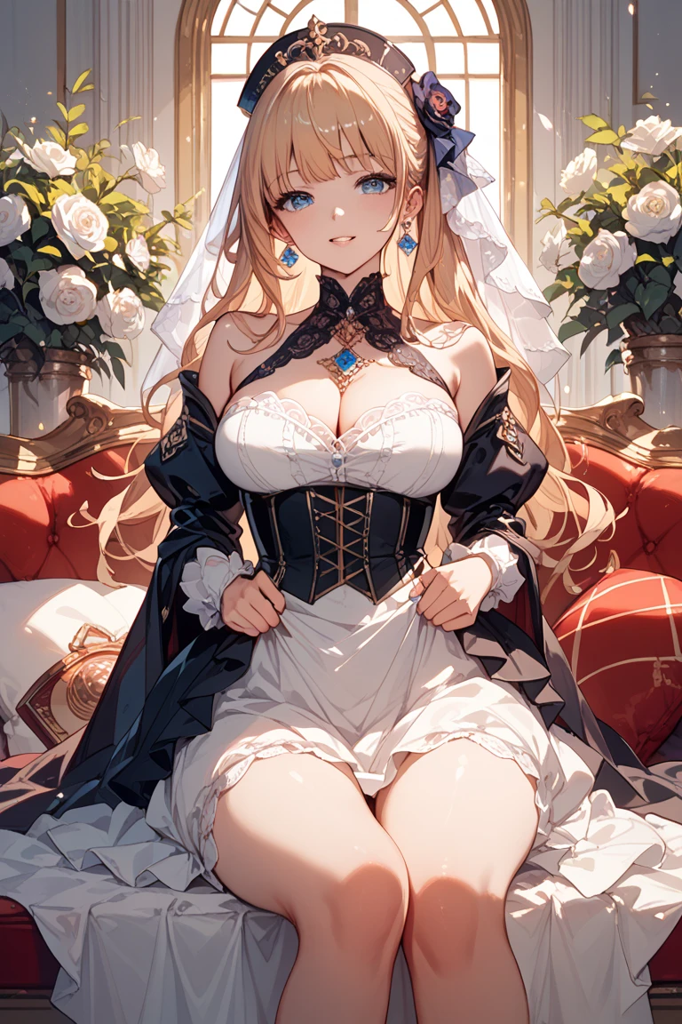 ((anime art style)),(masterpiece),(highest quality), (Super detailed),((very delicate and beautiful)),1 girl,((whole body portrait)),Standing in the colonial city of Santo Domingo,((alone)),digital art,(((1 princess in Gorgeous Princess Rococo Ball Gown with Voluminous Full Length Hoop Skirt))),crinoline,long train,(((Super large realistic breasts filled with super large amount of soft fat、huge boobs,very big ,long tits,skin dents))),((Beautiful embroidery and jewelry)),voluminous frills,See-through,(Gorgeous embroidery and beautiful lace),((large amount of straight hair,very voluminous hair,very long straight hair)),((detailed face and eyes)),Clear pupils,very gorgeous hair ornament,(A gorgeous tiara decorated with sparkling jewels),(Gorgeous gemstone jewelry with sparkly),Long veil,(beautiful background),whole body,((Gorgeous Princess Rococo Ball Gown with Voluminous Full Length Hoop Skirt))
information