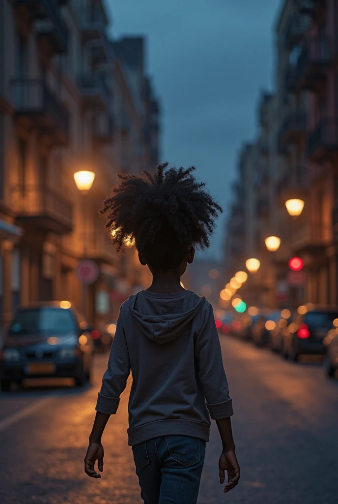 Make a poor kid with purple dred 

