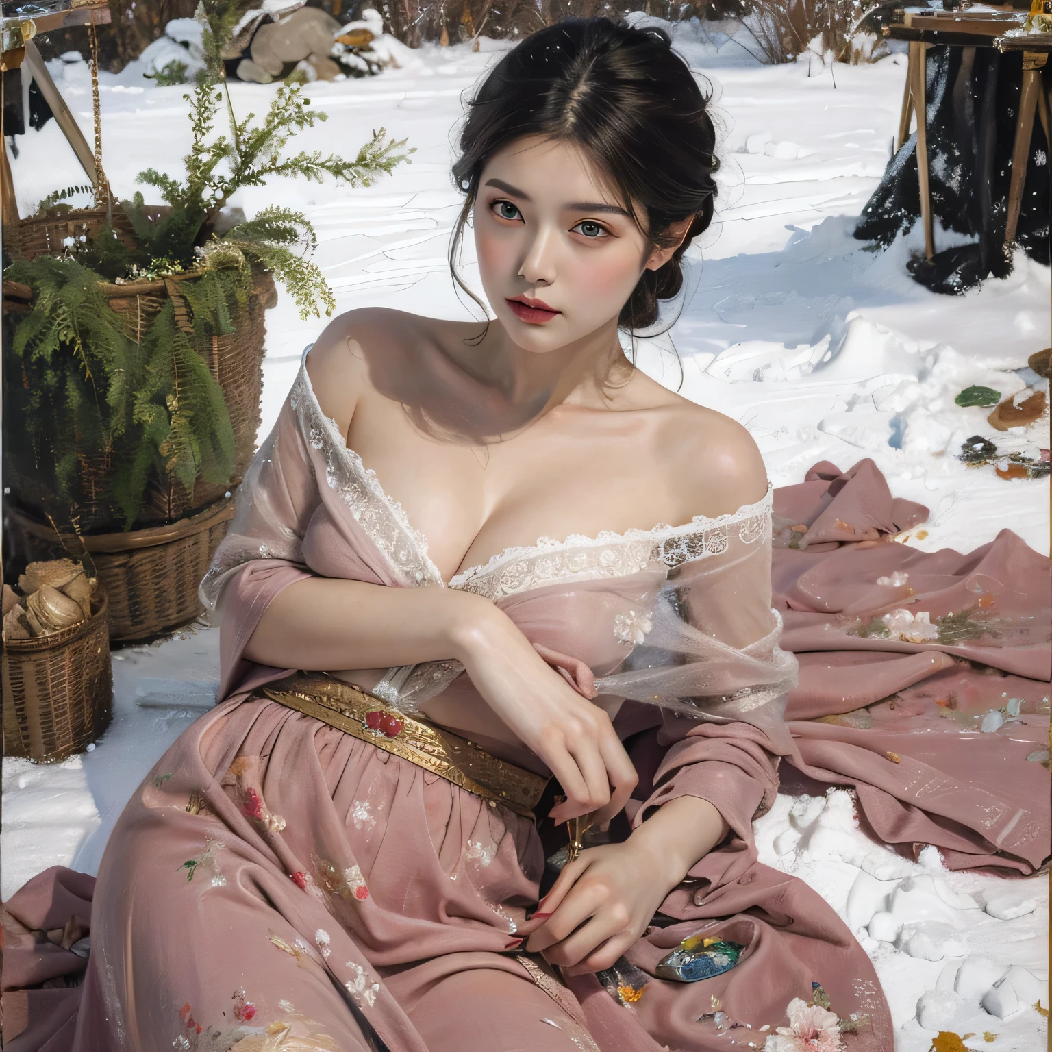 Blue sky and white clouds,Yunshan Garden,pink flowers,Great Wall,Cherry tree,Emma Watson, curvy, Hanfu woman,Phoenix Crown Tiara、Detailed embroidery、Wear Hanfu,letter socks、Wearing sleeveless Hanfu、Transparency is clearly visible、Look, size too big、raw,(8K、quality、masterpiece:1.8)、(intricate details:1.8)、(Realism:1.8)、Octane number renderings、Complex 3D renderings with ultra-details, Studio soft light, edge light, Vibrant details, Super details, Realistic skin texture, Details, beautiful eyes, Very detailed CG Unity 16k wallpaper, cosmetic, (Detailed background:2.0), ((camel toe)), ((The shape of the pubic bone is clearly visible)), ((prominent posture)), (full body image),,skin glowing、spread your legs,camel toe露出大腿!!!