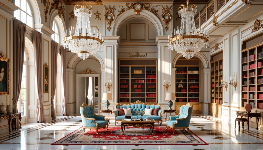 (best quality,4k,8k,highres,masterpiece:1.2),ultra-detailed,(realistic,photorealistic,photo-realistic:1.37),chandelier-lit,Arafed room,elegant chair,grand piano,luxurious room,futuristic Persian palace,palace interior,their noble mansion,grand interior,Royal interior,Persian architectural style,Gothic style mansion room,interior of a royal palace,extremely luxurious,Iran,lavishly decorated,mirror hall,Iranian people,elegant and glamorous