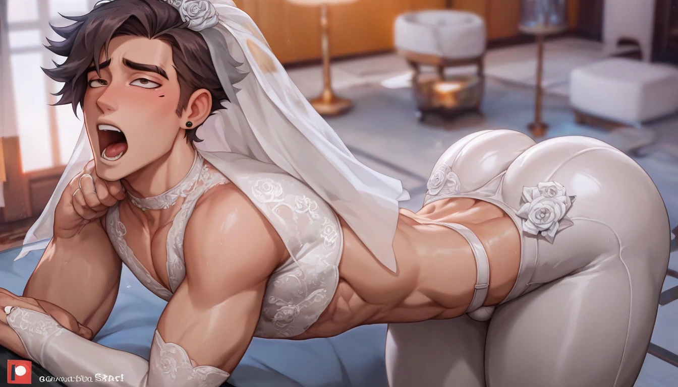 human,a father(he had been brainwashing by his secondson , crossdressing , bride of his secondson, wear sexy lingerie,has first night sex with his secondson ,)