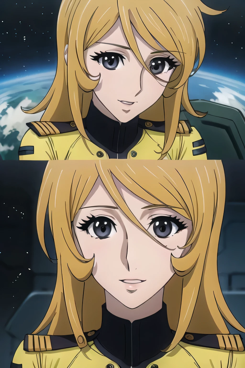 Of the same face2peopleの女性を描けますか,オフィスでpeopleの胸に触れる,facial expression is top priority, so don't trim your face,people間の手脚のディテールを正確に描けますか,a woman in a red uniform and white princess costume2people,Divide it backwards、can you draw a hairstyle with hair split on the left and right,release of,I'm inside a spaceship,2peopleだけ,can you draw a more delicate expression, beautiful smiling woman , Anime CG,full color,