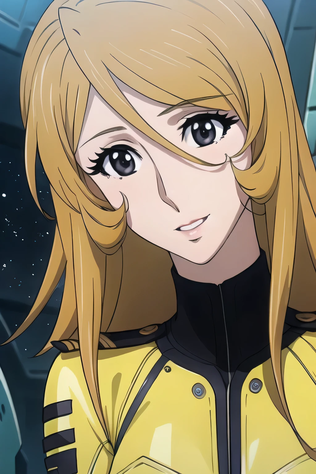 woman standing,Of the same face2peopleの女性を描けますか,can you draw a division of hair that is different on the left and right,オフィスでpeopleの胸に触れる,Facial expression comes first, so don't trim your face,people間の手脚のディテールを正確に描けますか,can you split her hair upside down2people,Split back、can you draw a hairstyle with split hair on the left and right,Release's ,I'm inside a spaceship,2peopleだけ,can you draw a more delicate expression, beautiful smiling woman , Anime CG,full color,