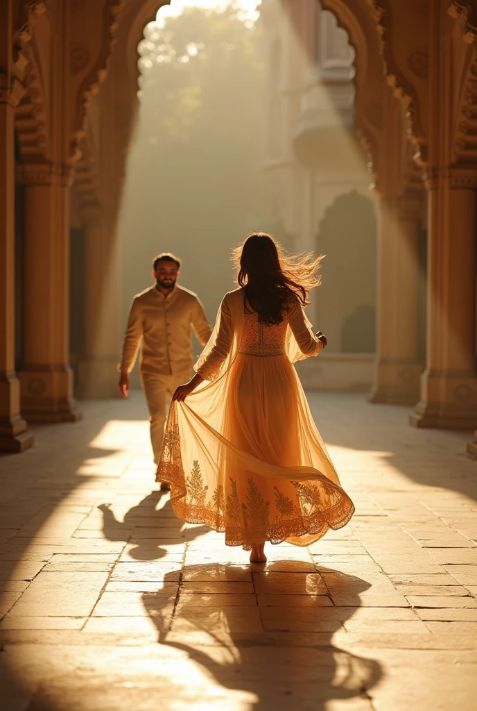 Ek ladka aur ek ladki haveli se bhagne ki koshish karte hai landscape mein picture