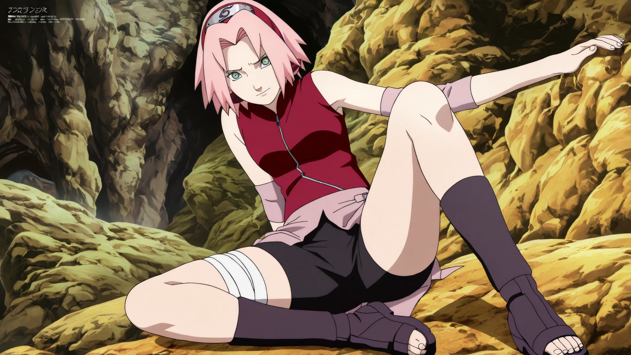 1girl,haruno sakura sitting , Seductive pose,look at viewer , BREAK pink hair, short hair, red hairband, green eyes, parted bangs, BREAK red sleeveless minidress, zipper, pink miniskirt, bandaged thigh, BREAK medium breasts, beautiful body, beautiful legs , masterpiece,best quality,amazing quality,professional quality ,very aesthetic ,newest,scenery, ultra detailed ,highly detailed ,intricate , absurdres , high resolution , 4K , 8K , unity 8k wallpaper , crisp quality , sharp focus , rich contrast , rating_ , official art, official style,source_anime,anime screencap,anime coloring,megami magazine,anime,animated ,1girl, standing at konoha village, straight angle, full body,1girl,((haruno sakura , black tight shorts, Spread your legs ,)), BREAK pink hair, short hair, red hairband, green eyes, parted bangs, BREAK red sleeveless minidress, zipper, pink miniskirt, bandaged thigh, BREAK medium breasts, beautiful body, beautiful legs ,lift legs, masterpiece,best quality,amazing quality,professional quality ,very aesthetic ,newest,scenery, ultra detailed ,highly detailed ,intricate , absurdres , high resolution , 4K , 8K , unity 8k wallpaper , crisp quality , sharp focus , rich contrast , rating_ , official art, official style,source_anime,anime screencap,anime coloring,megami magazine,anime,animated ,1girl,(((full body,Beautiful legs)))