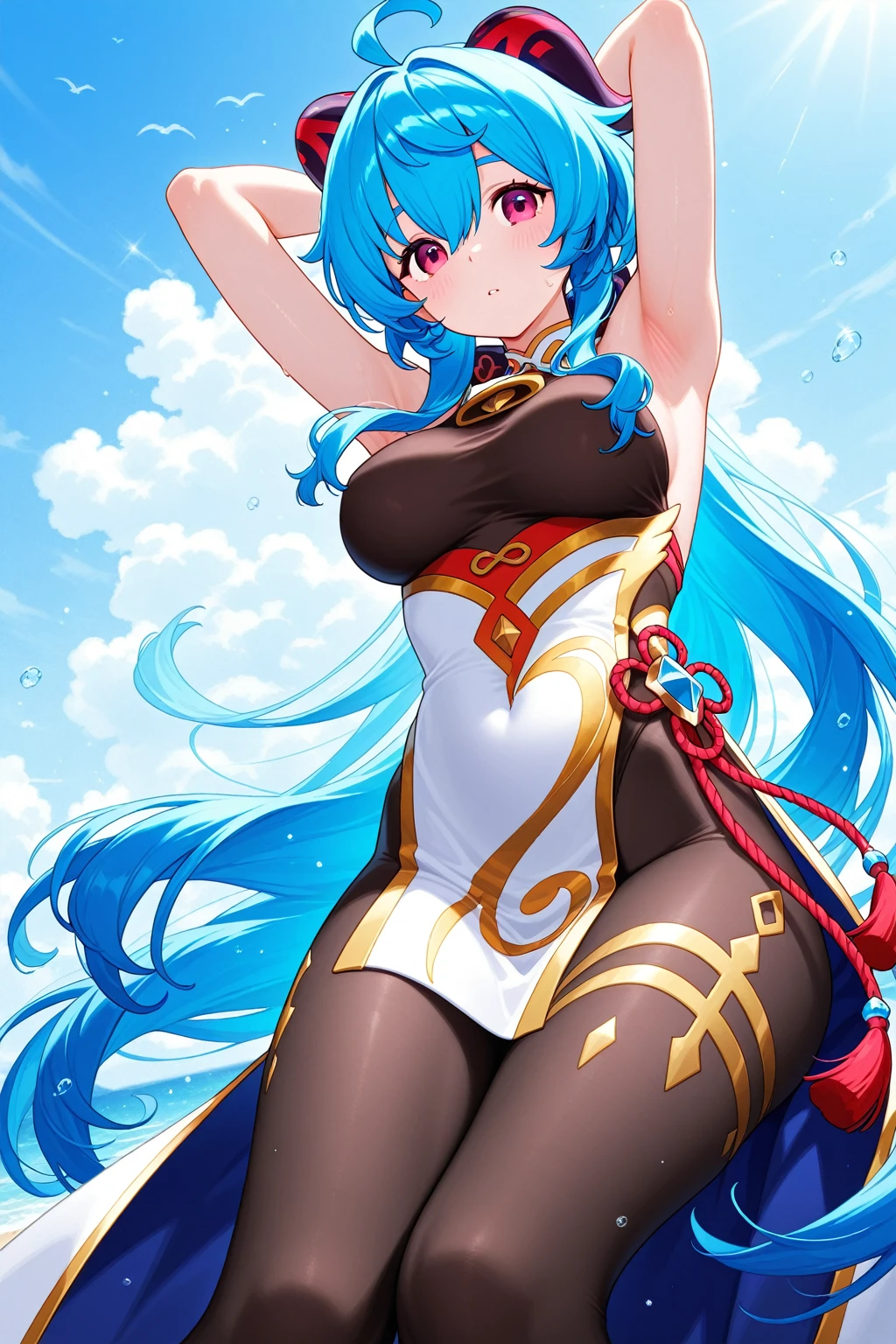 (masterpiece, highest quality, Shine光, Shine, Shiny skin, Super detailed, Detailed Background, Complex background),(Perfect Face, Detailed face, Fine grain,Perfect hands,Hold your buttocks with your hands,Perfect Fingers), (Big Breasts:1.2,smile),(Mature Woman:1.4),Long Hair,((Gradient Hair)),Variegated eyes, Gradient Eyes, (Glowing Eyes:1.5), mascara, (Fashion Makeup), Lips parted, Blunt bangs, Swimwear,
((In the middle of the forest, wood, Mountain々, lake, waterfall)),((super Detailed Background)), Dynamic pose, ((8k wallpaper)), View Viewer,Women stink,fart,Get your big ass right in front of you