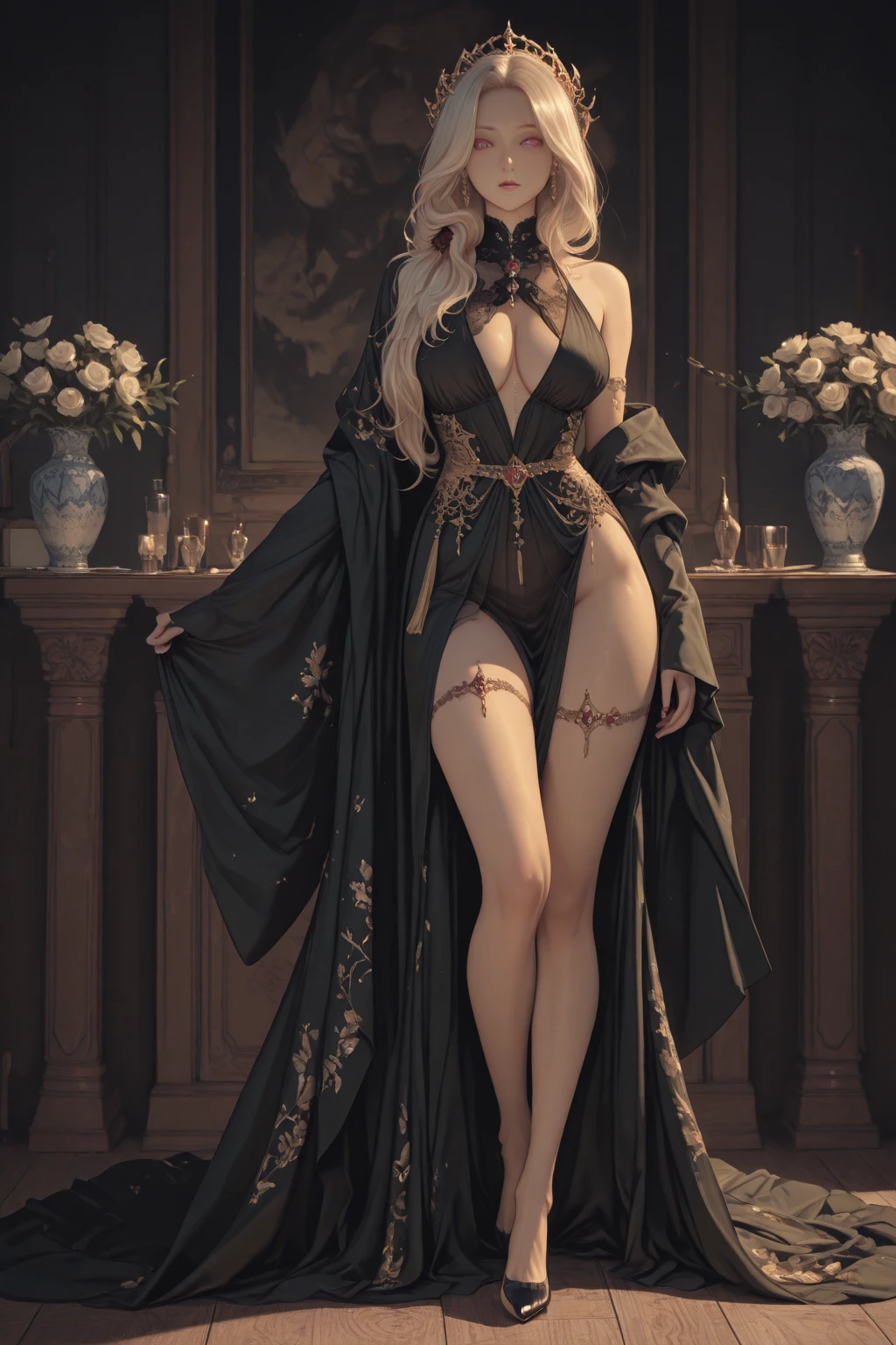 Aphrodite, greek mythology, one piece character, simetric body, full body, extremely detailed, cinematic lighting, high contrast, artstation, character concept art, hyper stylize, full see through clothes, sexualized, hyper lolita