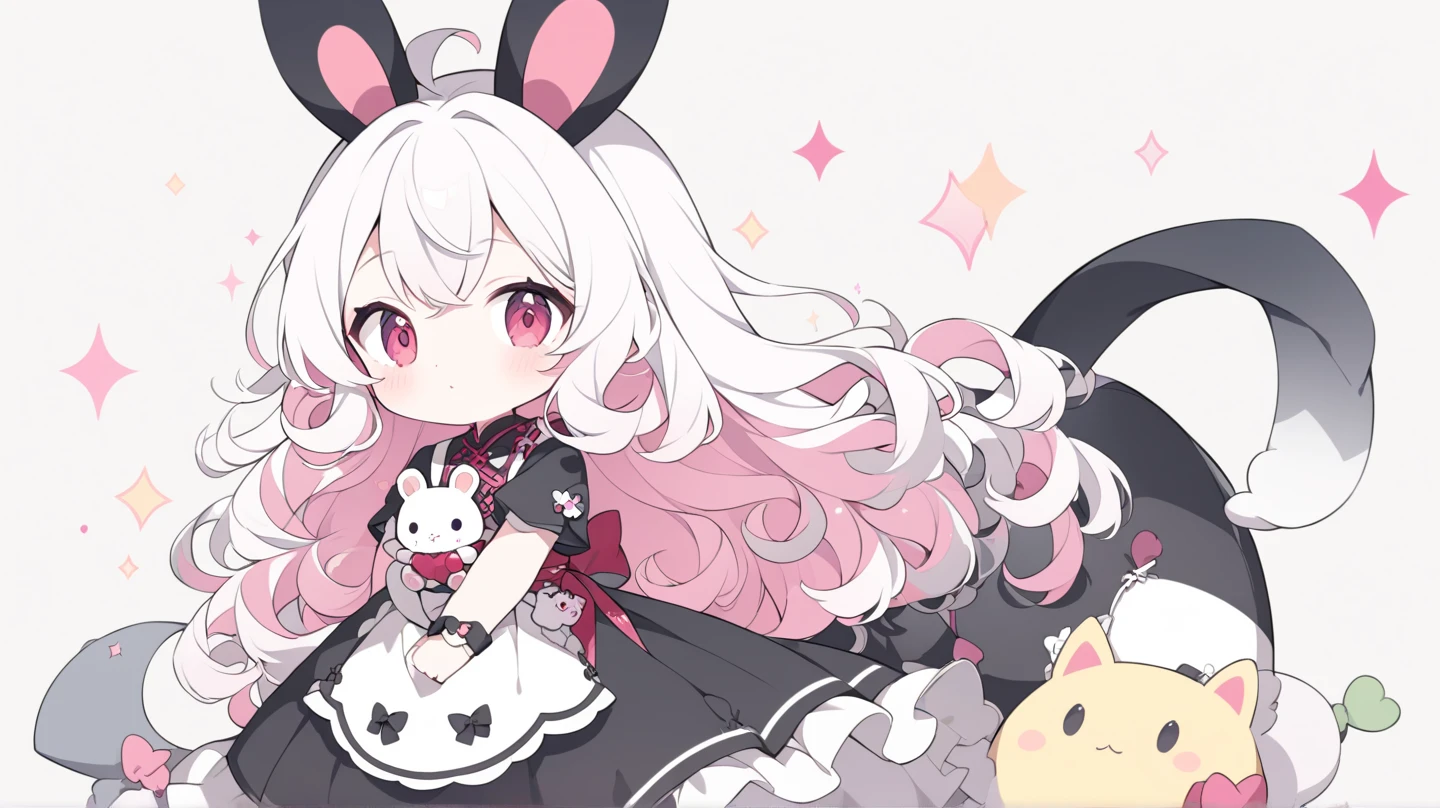 Anime girl in a white dress with a red bow and a red bow - SeaArt AI