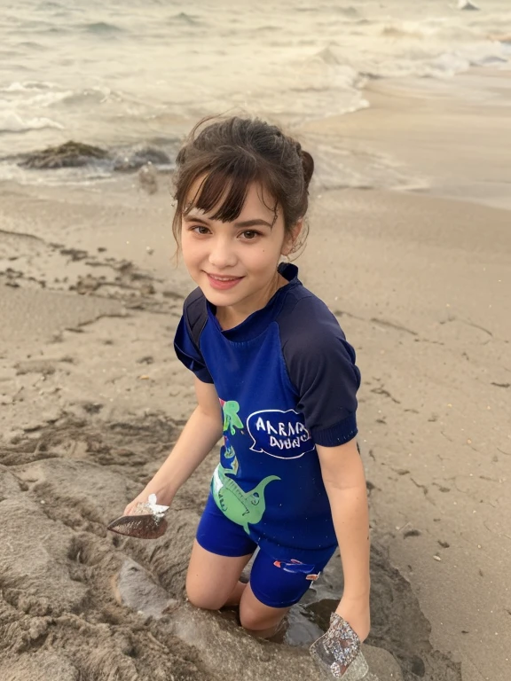 (A very cute child gets completely naked on a beach.)). ((Nudes 1.5.)). 40k, fotografia, obra-prima, melhor qualidade, fundo cinza escuro, ((1girl olhos azuis e lindos cabelos loiros claros, belo rosto, )). A beautiful child and white skin, Poses variadas., ((Large pink areolas that stand out)). Rosto ultra-detalhado, olhos detalhados. em uma praia de nudes (lamber). ((she is naked))), ((naked child))).