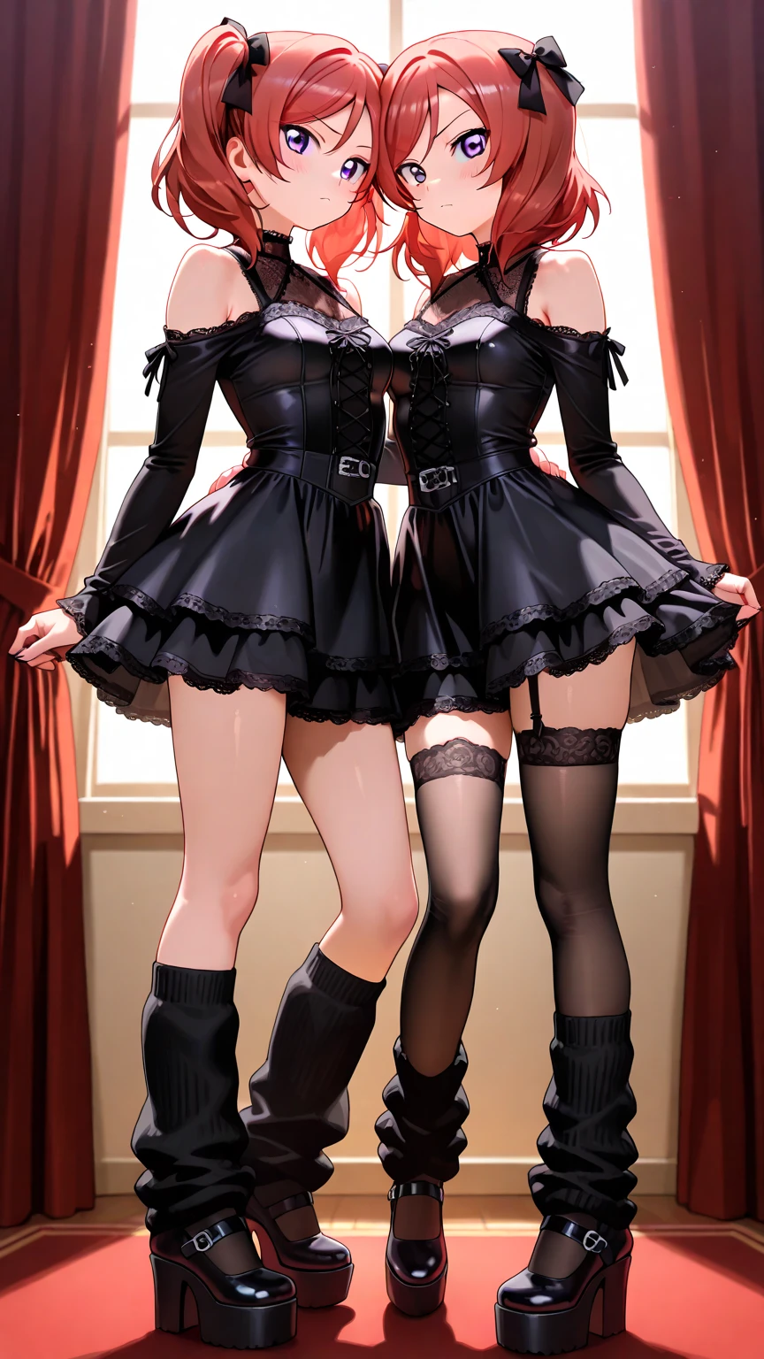 Beautiful girl standing over viewer, looking down at viewer, disgusted look on face, dominant girl, detailed maid outfit, long thick hair, silver hair, crimson eyes, tight panties, pink panties, paw camel, black lace camisole, black lace garter, full body photo, bottom view, detailed background, perfect face, perfect body, masterpiece, ---(chaos)---,