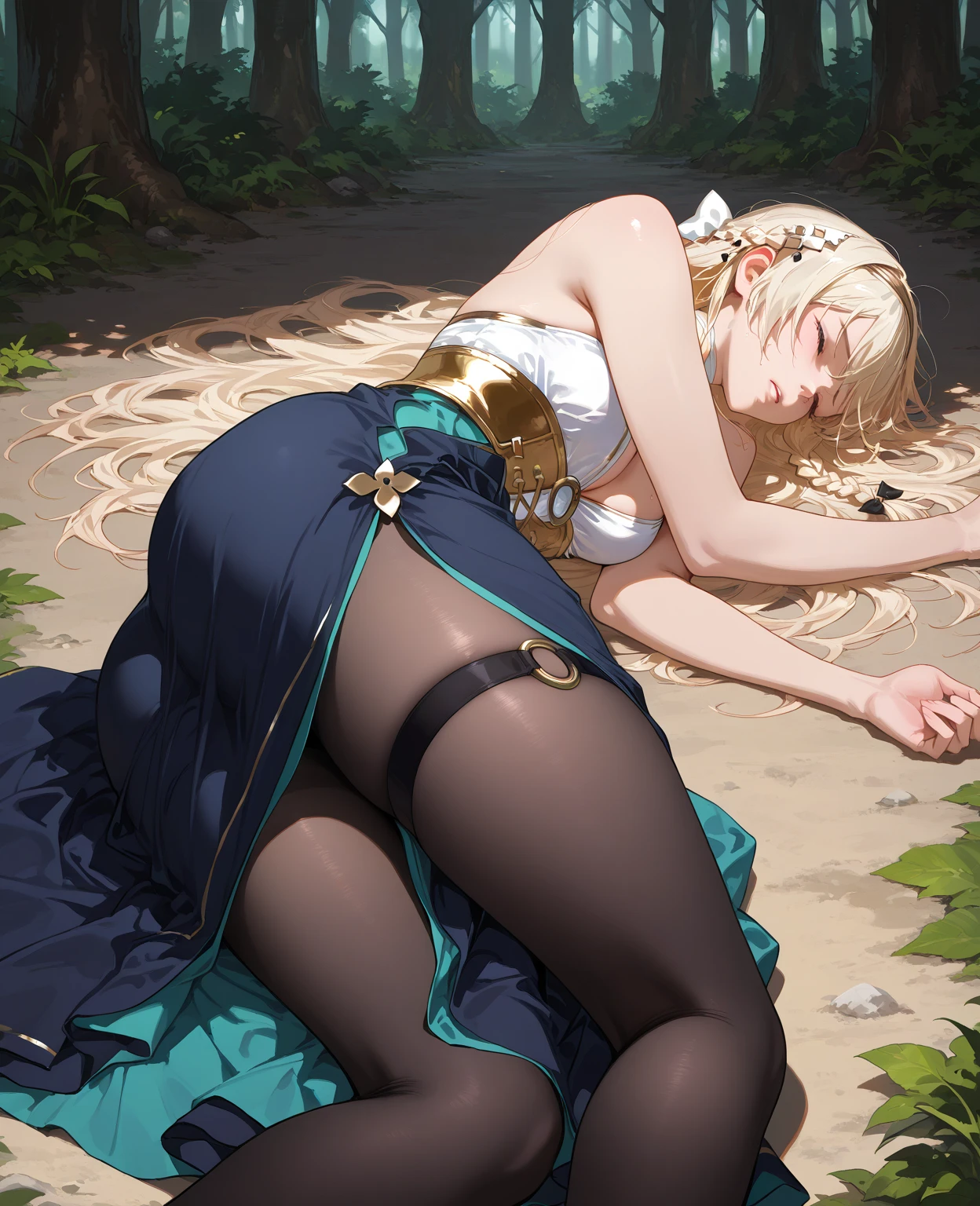 (best quality, masterpiece:1.2), photorealistic, ultra high res, front lighting, intricate detail, Exquisite details and textures, (detailed eyes:1.3),<lora:cuteGirlMix4_v10:0.4>, mix4, (beautiful detailed eyes), (beautifully detailed face), white background, (1girl, witch, smooth thigh, flowing blond hair, pale skin), lewd face, seductive pose, naked, <lora:breastinclassBetter_v141:0.3>, small tits, from behind, <lora:JW:0.8>, starry, strry light, night, fog, shadows, moonlight, <lora:ass_up_wait.v1.3-sd:0.75> ass up wait, pussy drip