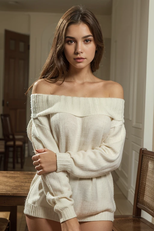 ((Best Quality)), ((Masterpiece)), (detailed), 1 girl, off shoulder sweater, 