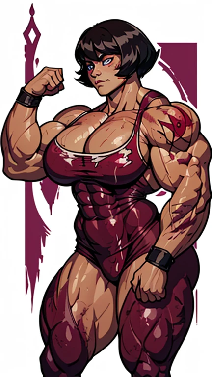 best quality,masterpiece,HDR,UHD,8K,masterpiece,Highly detailed,1girl,short hair,(upper body:1.1),detailed face,simple background,dress,medium size breasts,bare shoulders,girl,solo,blonde hair,twintails,jacket,short shorts,pantyhose,torn pantyhose,crop top,torn clothes,blood,clothes writing,makeup,blue eyes,eyeshadow,blue hair,midriff,navel,gloves,fishnets,multicolored clothes,belt,bracelet,spiked bracelet,multicolored hair,collar,graffiti, huge boobs, big juicy lips, Harley Quinn white face make up,