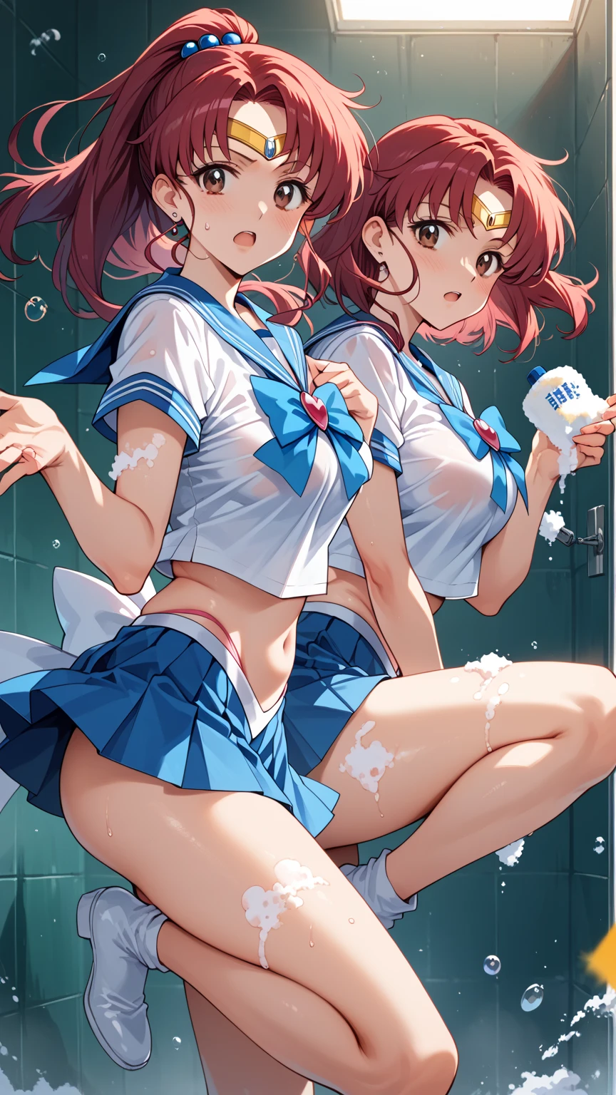 bteman,(2girls, yuri:1.4), (fingering,grabbing:1.3), (female ejaculation:1.5) ,female orgasm, (squirt love juice:2), (standing split, looking down, from below, upskirt:1.5), hug from behind,hentai breast grab, arched back, (crowded train:1.4), train interior, dynamic pose, Dynamic hand movements, (breast grab:1.3), girl's arm grabbing a girl's tits, (frying hands), (floating hands), (grabbing from behind), (close contact:1.1), (((See-through sailor uniform:1.5), (cum:1.4), (cumdrip:1.2), cum on face, white liquid, (best quality:1.1), (masterpiece:1.0),black eyes, extremely detailed CG unity 8k wallpaper, (photorealistic:1.2), complex 3d render ultra detailed of a beautiful porcelain profile face, vibrant details, break,(Open your mouth wide:1.4), blush, blush stickers, furrowed brow, grimace, screaming, pained face,closed eyes, Detailed lips, Detailed tongue, light brown hair, blonde hair, Huge twintails, Curl inside, Short hair, floating hair, (huge-breasted:1.2), nipples, long nipples, puffy nipples, small areolae,break, skirt lift, (lifted by self:1.3), (zettai ryouiki:1.3), showing pussy, lanugo pubic, pantypull, misaligned white panty, (large amount of liquid spills from the crotch, Urine in the ground, white peeing :1),