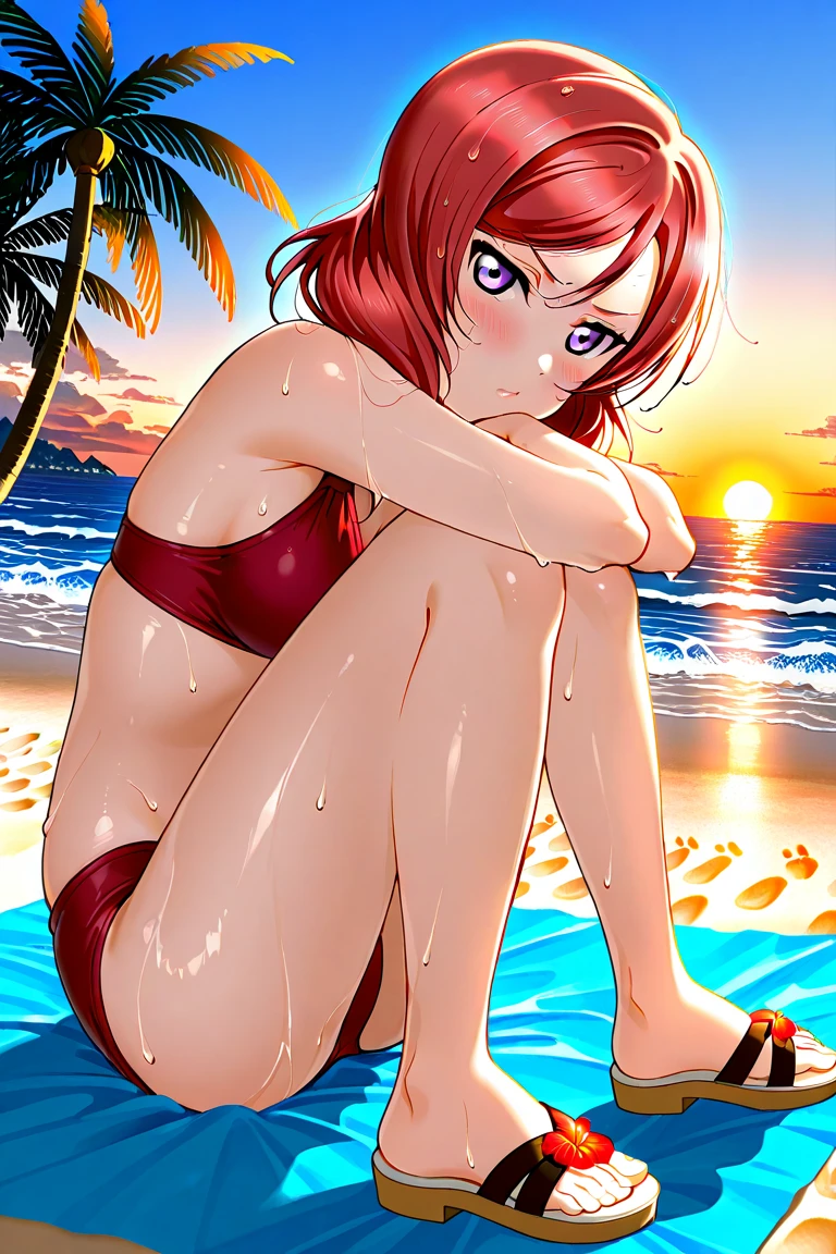 ((high quality colour line art)), (highly detailed), ((18yo girl fucked doggy style)), (a dick waiting for her hot pussy), (((small breasts))), looking at viewer, necklace, (((sunny beach))), tanned skin, ((naked)) (((anatomically correct))), kneeling, ((spreading)), ((((long red hair)))), ((young-looking))