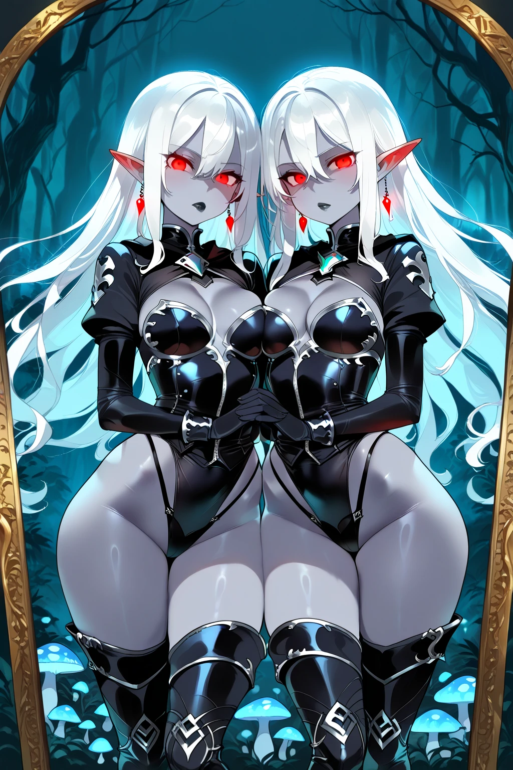 white backgroung,simplebackground,Character setting drawings,Full body portrait,Spider monsters,Six hands,Two feet,large tities,The pose is charming,Lewdness,Pink pupils,Coiled hair,