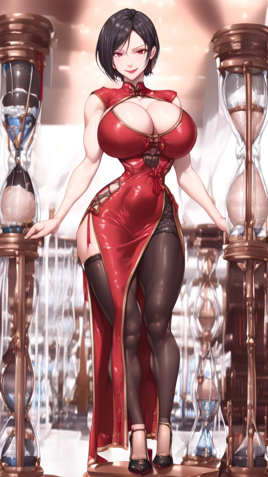 araffe woman in a red dress, magical outdoor location, lorena avarez, perfect body, green eyes, in a red dress, sexy red dress with massive slit in the centre revealing sexy legs, wearing a longv red dress, wearing a long red dress, tight dress, curvy hourglass figure, woman wears a long red dress, curvy model, long red dress, irina nordsol kuzmina, profile pic, curvy figure, (cup I) very huge breasts, tall, sexy pose.
