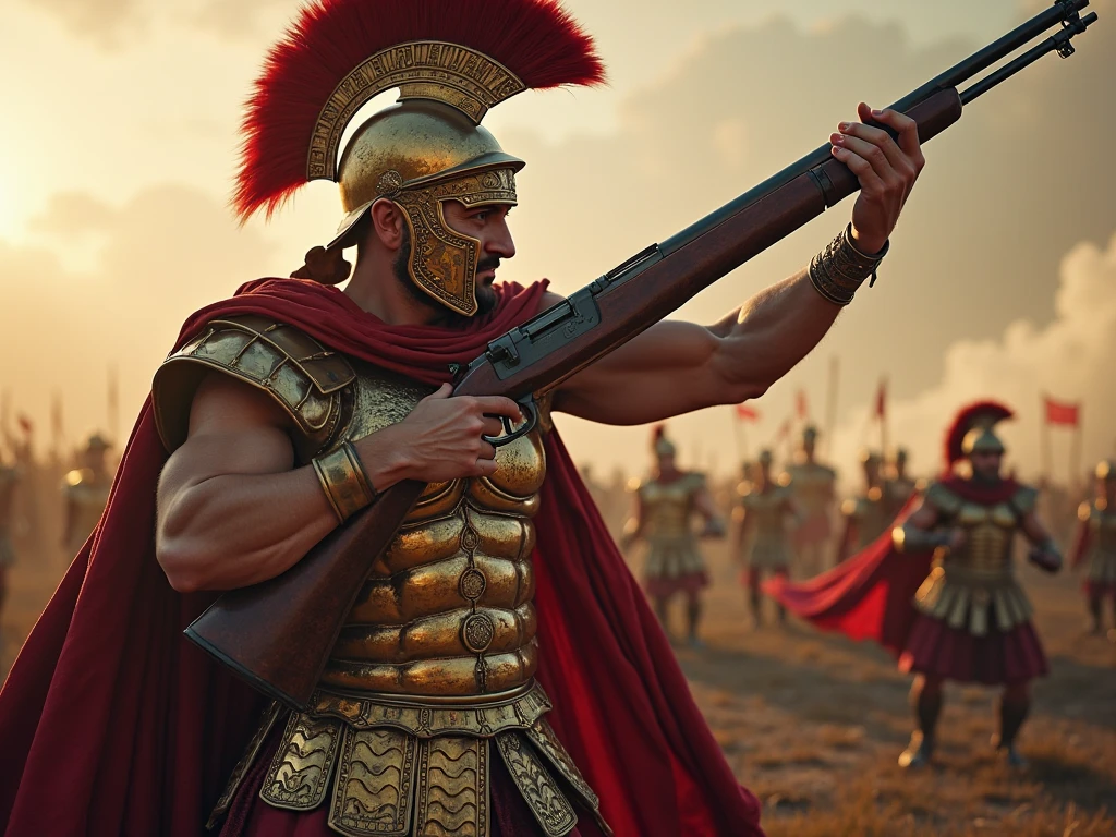 A spartan king Leonidas 1 fighting on a battlefield