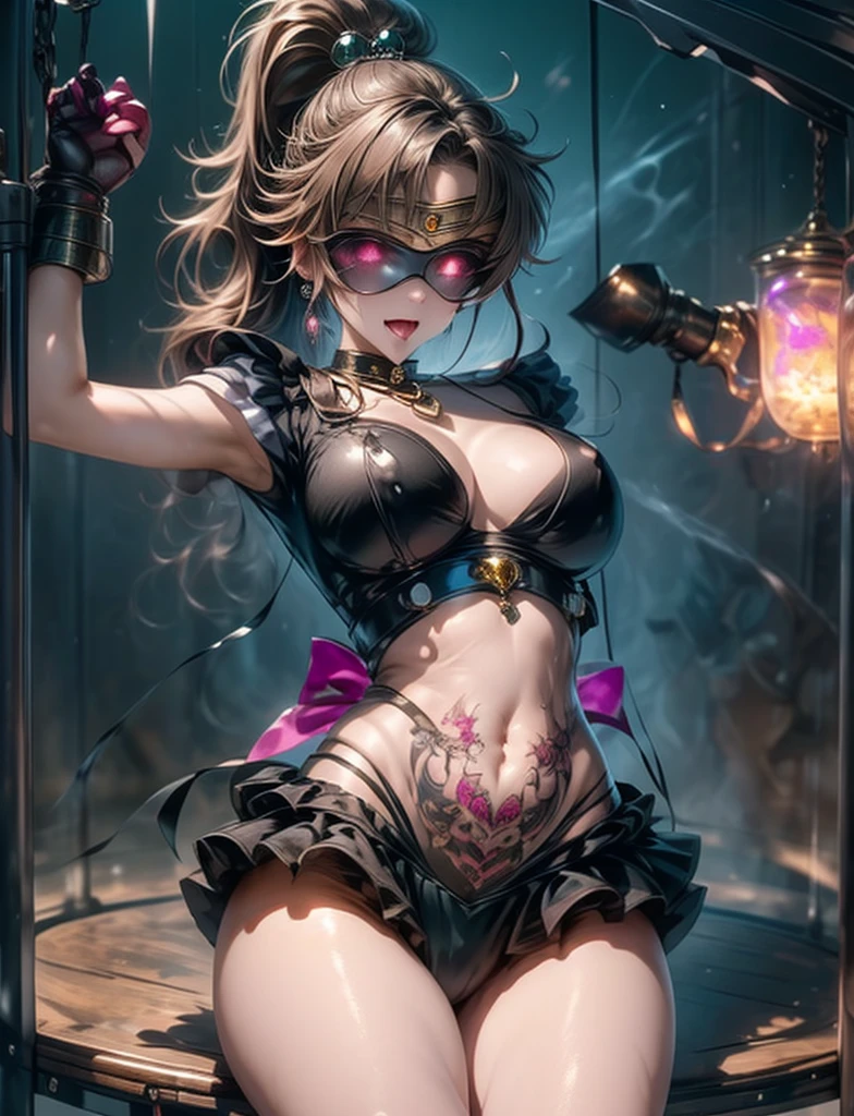 /imagine 
Dark Gothic Rock style, Bathed in cinematic lighting, Epic Masterpiece, 64K, ((Flawless Face)), Stunning Eyes, In dramatic lighting, a stunningly mysterious female figure, Pay attention to ((face details)) and ((body details)) and ((thighs)), it must be extremely beautiful and Flawless. Concept: Create a cinematic shot (Details: cute gothic girl, disco dance floor, githic styled room)
(Quality: Intricate, Highly detailed, Octane Render, Master Piece, 16k, extremely detailed)
(Concept: a cute and stylish gothic girl, equal Natassia Malthe, dances to the musik, removed from everyday life, skillful dance movements with her dark hair and purple eyes merging with the opulent dance temple.)
(Face: Reflective, Elegant, Dreamy, Thoughtfull, alluring)
(Clothing: stylish gothic punk, fashion steampunk, piercings, demonic Tattoos)
(Background: gothic dance temple, discolight, trance atmosphere, enlighted, Shadows)
(Lighting: dark waving, silver sparkling, mystical, backlight)
(Art by: Luis Royo)