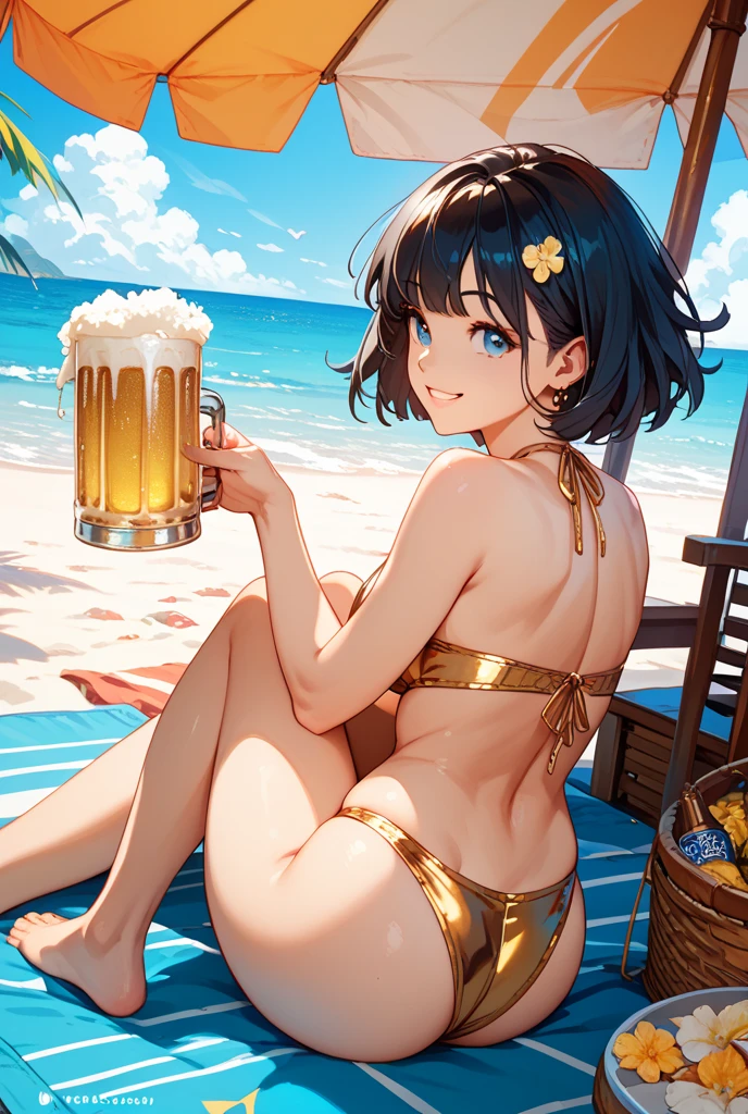 (masterpiece, best quality,wallpaper),1girl, (beautiful detailed face:1.1),(beautiful detailed eyes:1.2),(small breasts), curvy, long hair, (blonde hair), soaked,(beautiful detailed sky:1.1), (beautiful leg), cowboy shot, smile, (black lace bikini:1.1), wet bikini, wet, wet hair, bocchi, wet body, (big breast), wet arms, wet leg, wet face, water-reflection,(snow scenery:1.1),fuji moutain, outdoors,(ultra-detailed),(crescent moon),cherry blossom, clear sky, (black lace choker:1.1),(detailed clothes),holding a big cup of beer,atheletic body, full leg,