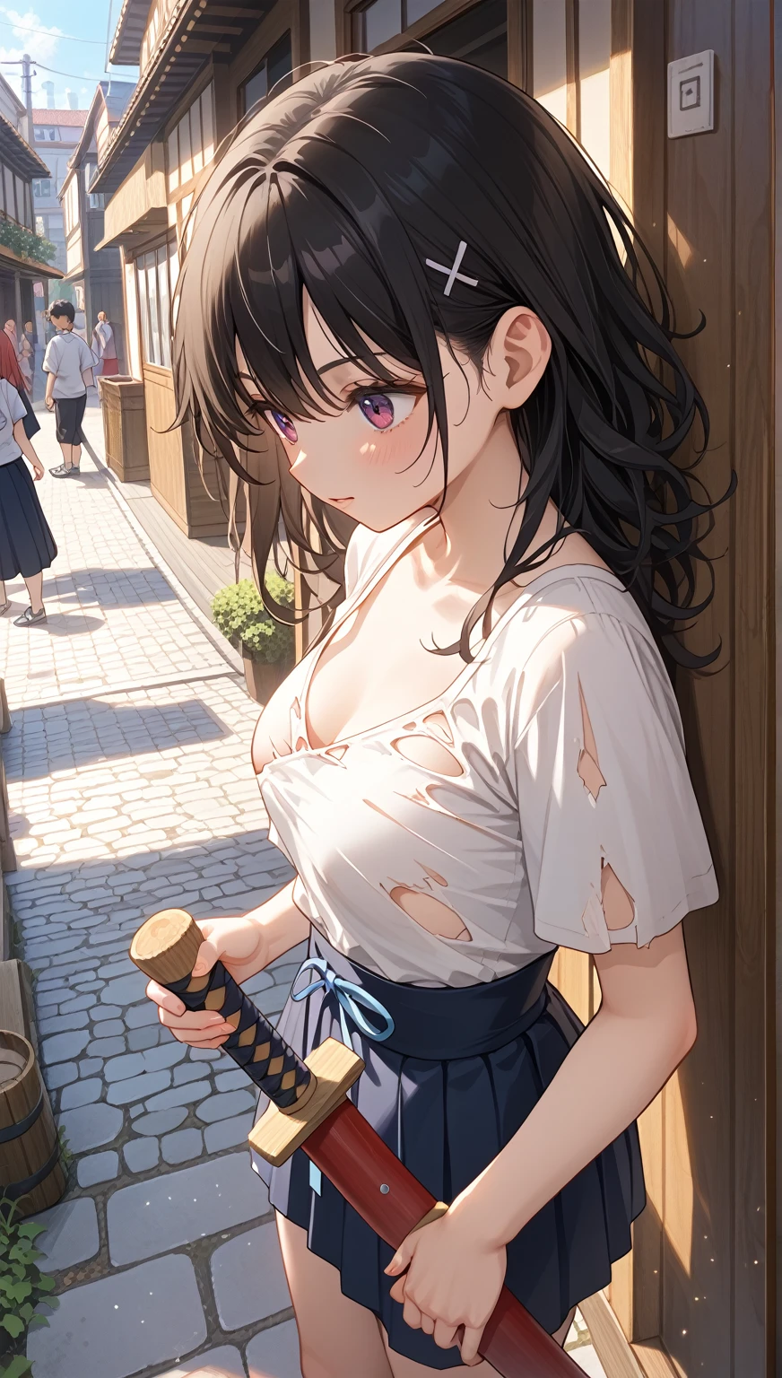 Vrylav, Lilac f, Brown Hair, Black Hair, (Green Eyes:1.3), Braiding, Side Lock, Hair Bun, compensate, Facial blemishes, single Hair Bun, Hair between the eyes, smile, break hat, nurse cap, nurse, Short sleeve, break outdoors, city, sun, cloud, break looking at viewer, (Cowboy Shot:1.5), break (masterpiece:1.2), Highest quality, High resolution, unity 8k wallpaper, (figure:0.8), (Beautiful attention to detail:1.6), Highly detailed face, Perfect lighting, Highly detailed CG, (Perfect hands, Perfect Anatomy),Armpit sweat,Shyness,clear,High exposure,Having my armpits licked,His arms are tied and he is hanging from a rope,男にMy breasts are being massaged,Sitting cross-legged,whole body,Topless,Nipples are erect,In underwear,Facing forward,Being hugged from behind,Peeing,whole body,Slender body,Small breasts,Completely naked、Being hugged by a man,My breasts are being massaged、With legs apart,Changing clothes、In underwear、Stretching in the room,Beautiful butt、I want to go to the toilet、Pinch your nipples,Peeing