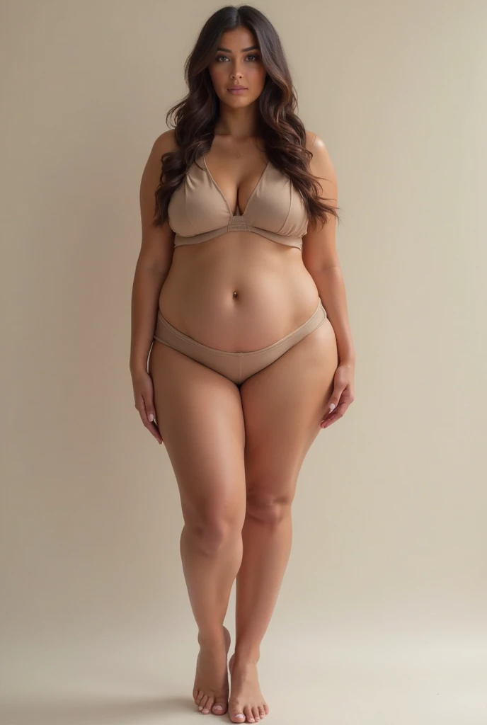 Photo from Instagram, a curvy woman with wide angle shot, with curvy thighs with smooth skin and soft lighting. Thighs should be thick with a smooth curve and defined muscles.. The overall look should be voluptuous thighs with a subtle, soft shine. raw photo, hyperreal, photo of iPhone 15