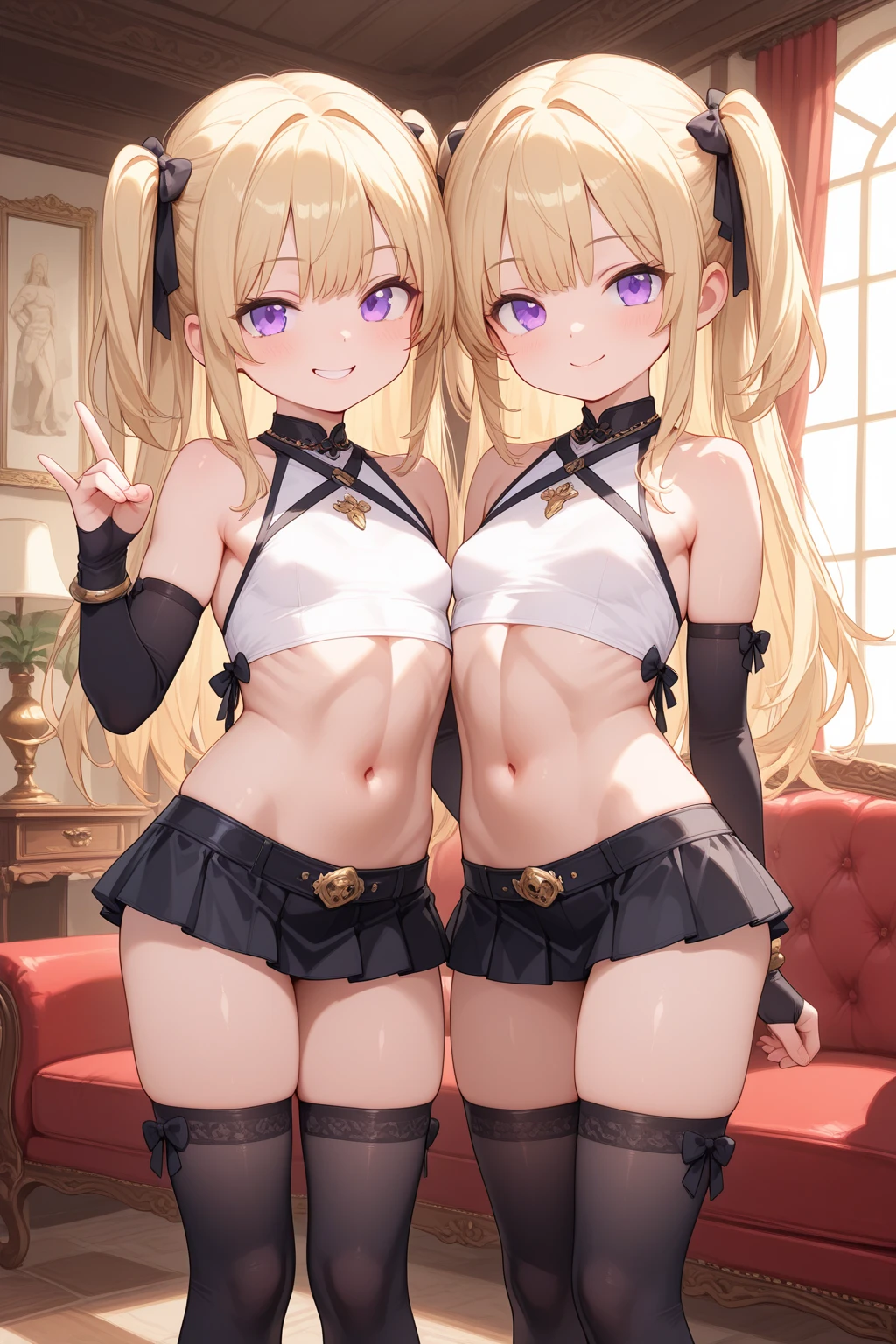 ((masterpiece, best quality, ultra quality, high quality, hyper detailed, intricate detailed, perfect anatomy, shiny skin)), ((upper body:1.2)), (three women are posing for a camera:1.4), (At the hotel, By the bed),  (Lift up your camisole), (topless:1.2),  (smile, shy, red cheek, blush), (Open your mouth:1.8),  full nude, See-through, Stand in line ,  brown hair, blond hair, navel, jewelry, looking at viewer, necklace, long hair, short hair, Abdominal muscles, (panties), straight hair, bob cut, blunt bangs, silky hair,  hair clip, hair band, hair ribbon, one-length haircut, ducktail, outward curled hair, French twist hair, twintails, side ponytail, single braid, wavy hair, 