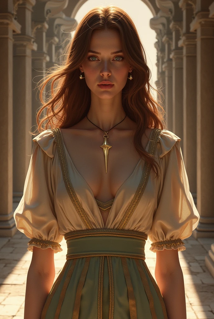 Marble statue of female politician in Rome, confident gaze, detailed face, red hair, well-proportioned limbs, (naked: 1.4), cleavage, fountain on a street corner, high contrast, masterpiece, highest quality, best image quality, cinematic lighting, photoreal