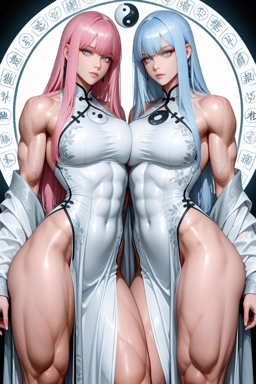 A woman,She was wearing a purple bikini, Shadowbringers, 4K detail fantasy, Beautiful fantasy queen, Game CG, xianxia fantasy, xianxia hero, 2. 5D CGI anime fantasy artwork, goddess, Ruan Jia and Artgerm, wow 4K detail fantasy, Super detailed fantasy characters,Purple long hair,(((Bodybuilder:1.5)))