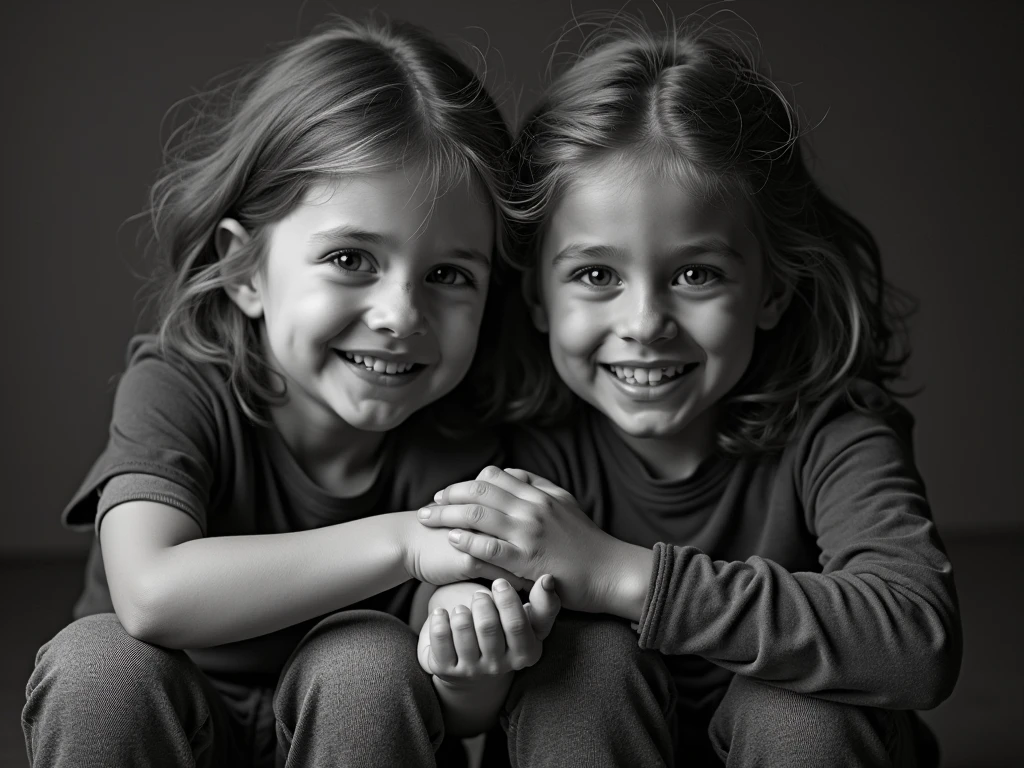 Créer moi un dessin en noir et blanc super mignon avec une fille