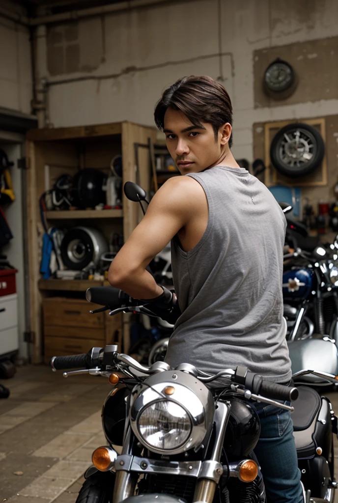 stands raklm and sticks a  into himself