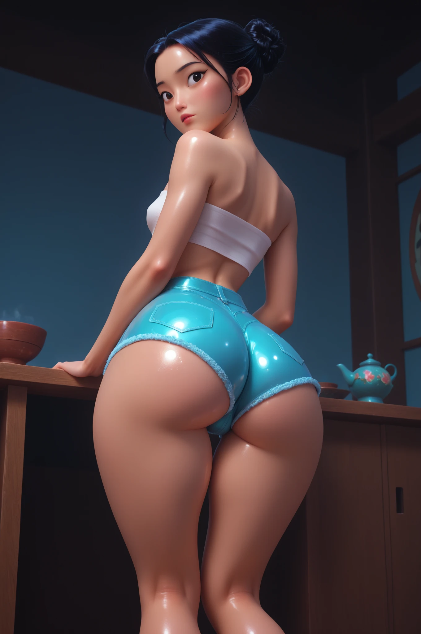Best Quality, Masterpiece, Ultra High Resolution, (Photorealistic: 1.4), 8K Raw Photo, (Fractal Art: 1.4), Dramatic Lighting, Dynamic Lighting, Professional Lighting, Cinematic Lighting, Highly Detailed, Official Art, Flawless, Sharp Focus , Depth of Field, Exquisite Details and Textures, Delicate and Beautiful, Lens Flare, Absurd, Ray Tracing, Immersive Atmosphere, attractive young woman, woman, sexy and attractive, supermodel, goddess aura, realistic hair, detailed hair, blowing hair, seductive expression, full of stimulation expression, moan, shy, look at viewer, happy, shiny skin, finely detailed skin, long hair, hair between eyes, closed mouth, seductive smile, big eyes, multicolored hair, huge breasts, two tone hair, beach, narrow veco, metro, train station, billboard,dog
imcom print shorts, print top, cameltoe: 1.2,