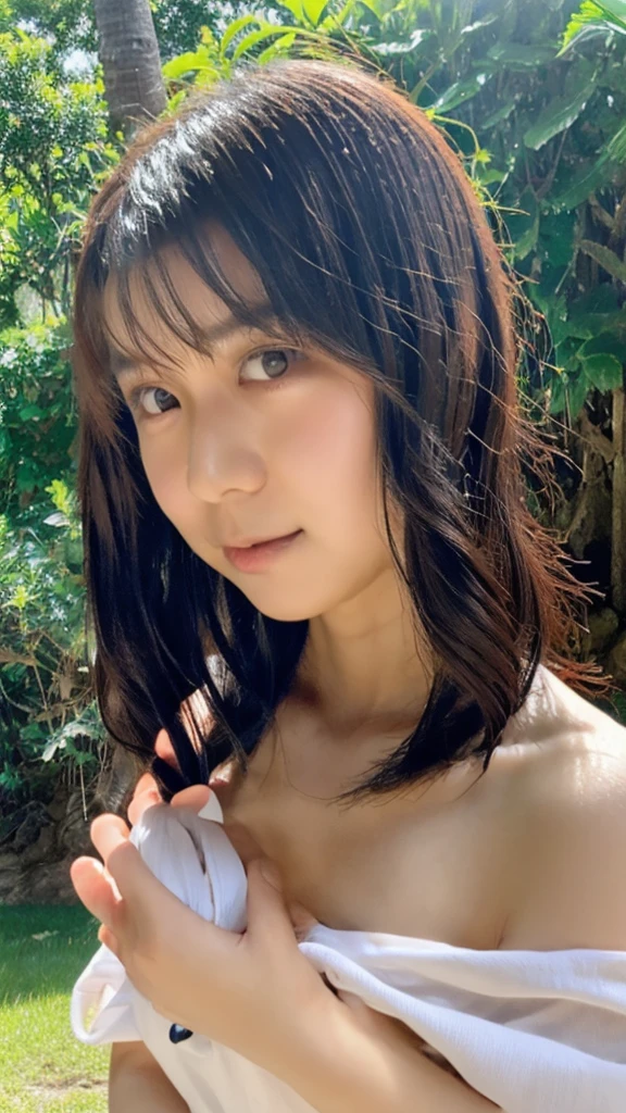Highest quality、woman、Natural Skin、Fingerless、No arms、No hair、Upper body naked、Plump belly